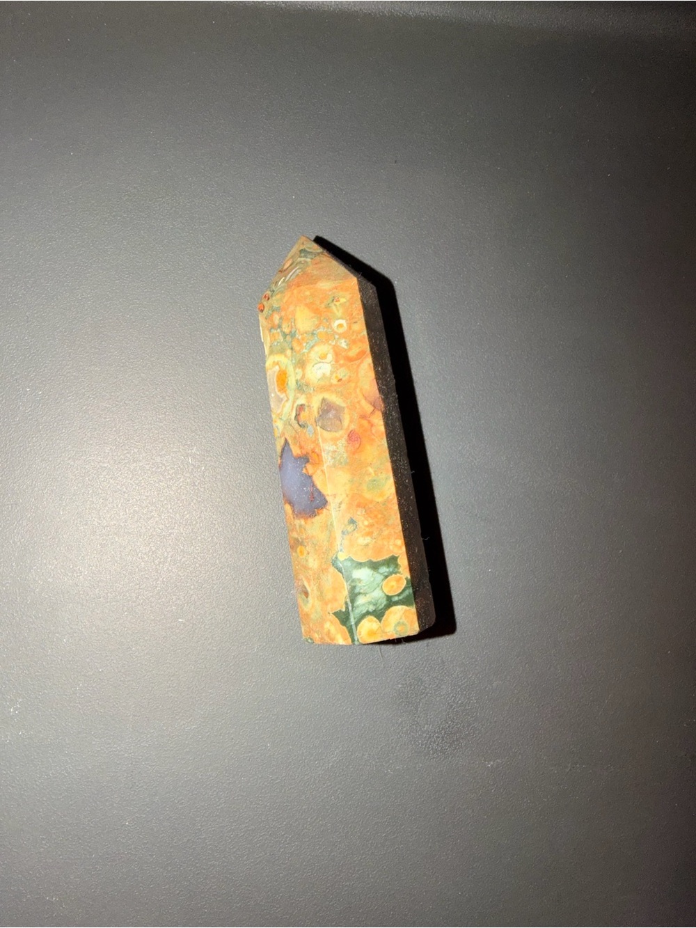Handcrafted Orange and Green Decorative Stone Tower - Home Art